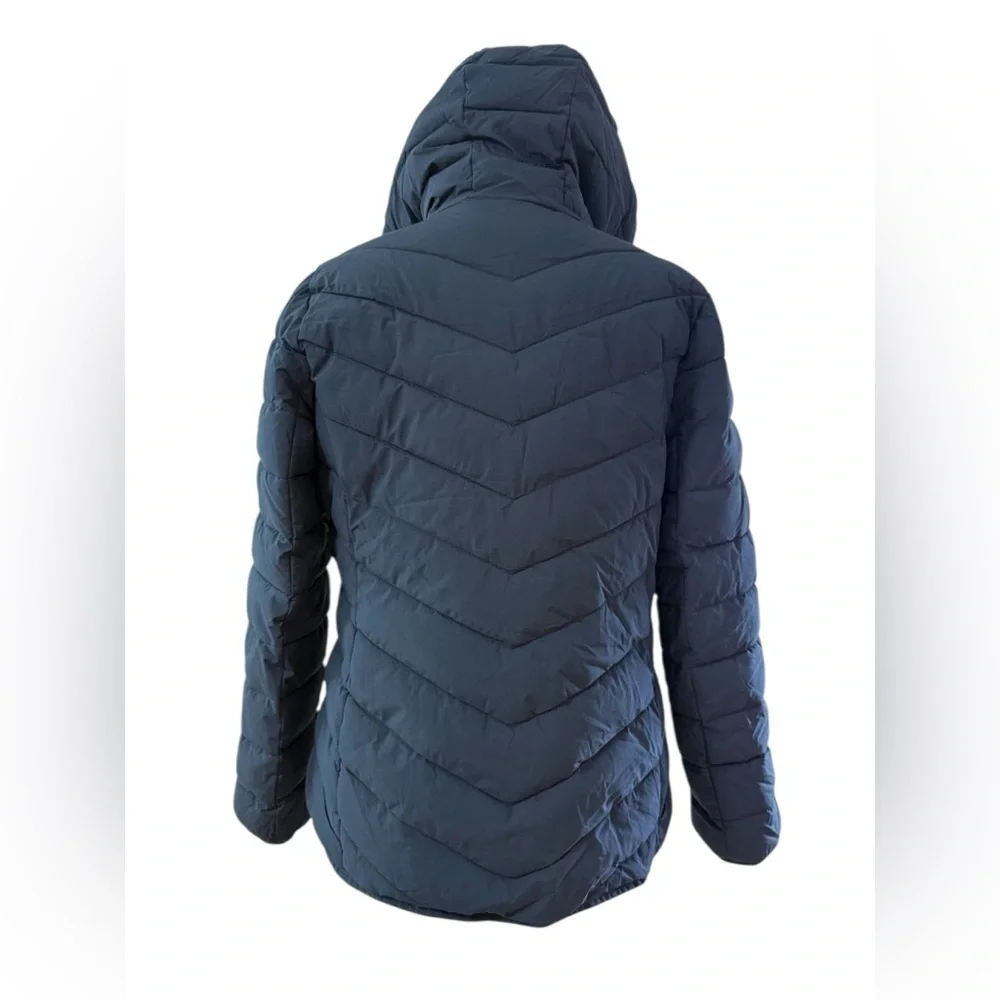 LAUREN RALPH LAUREN Women's Blue Navy Quilted Hooded Jacket size L/G